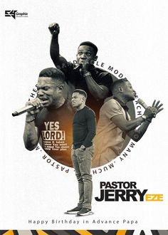 the poster for pastor jerry's birthday party features two men singing into microphones