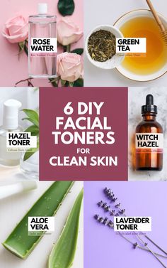 Discover 6 DIY facial toners for clean skin using natural ingredients like witch hazel, rose water, and apple cider vinegar. Achieve glowing, acne-free skin with these easy homemade toner recipes! #DIYBeauty #NaturalSkincare Face Toner Diy, Witch Hazel Benefits, Diy Toner Face, Facial Toner Recipe, Toner Recipes, Diy Natural Makeup, Homemade Toner, Diy Natural Deodorant, Diy Toner