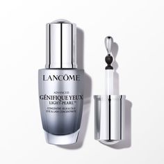 An illuminating under eye serum that reduces the appearance of under eye bags and puffiness to leave eyes looking less tired and reawakened. A de-puffing under eye serum with a cooling applicator that works to reduce under eye bags. The formula reduces the appearance of under eye wrinkles over time while fortifying lashes. Génifique Light Pearl increases under eye hydration. This advanced, youth-activating under eye serum hydrates the under eyes, leaving skin feeling tightened and lifted. It is Eyelash Enhancer, Under Eye Puffiness, Eye Brightener, Under Eye Wrinkles, Best Serum, Cream Serum, Eyelash Serum, Lash Serum, Eye Wrinkle