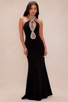 Available In Black. Maxi Dress Y-Neckline Embellished Cut Outs Backless Hidden Back Zipper Lined Stretch Self: 94% Polyester 6% Spandex Lining: 100% Polyester Imported | Premier Embellished Cut Out Maxi Dress in Black size Medium by Fashion Nova Cut Out Maxi Dress, Black Tie Gala, Cutout Maxi Dress, Open Back Dresses, Black Maxi, Lace White Dress, Black Maxi Dress, Cut Outs, Black Tie