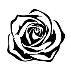 a black and white drawing of a rose with an eye in it's center