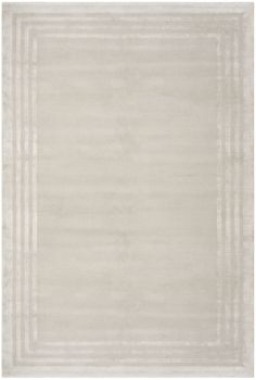 a white rug with stripes on it