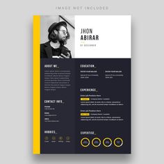 a black and yellow resume template