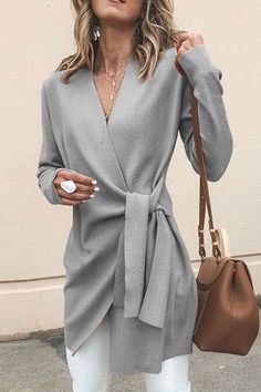 Material Woolen Style Casual, Fashion Pattern Type Solid Element Patchwork Neckline V Neck Sleeve Length Long Sleeve Size(cm) Bust Length Sleeve Length S 96 80 59 M 101 81.2 60 L 106 82.4 61 XL 111 83.6 62 2XL 116 84.8 63 Tips: Due to the many variations in monitors, the color in the image could look slightly different, please take physical design and color shall prevail. Please allow 1cm-2cm differs due to manual measurement. Fall Fashion Coats, Knit Outerwear, Belted Cardigan, Casual Outerwear, Mode Casual, Long Sleeves Coats, Cardigan Long, V Neck Cardigan, Casual Coat