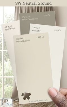 sw neutral ground paint chip colors to pair with Sw Neutral Ground, Sherwin Williams Neutral Ground, Sherwin Williams Neutral, Warm Whites, Indoor Paint, Tranquil Retreat, Neutral Paint Colors