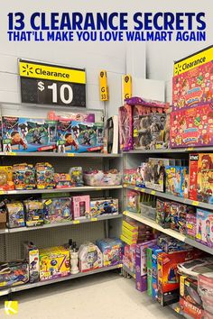 there is a store with toys on the shelves