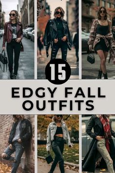 Woman’s Autumn Outfits, Fall Outfits Women Edgy, 40 Year Old Punk Style, Tough Feminine Style, Comfortable Edgy Style, Winter Concert Outfit Rock, Winter Outfits Edgy Grunge, Edgy First Date Outfit, All Black Fall Outfits Casual