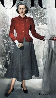 1940s London Fashion, 1940s High Fashion, 1940s Winter Fashion, Mass Outfit, 40's Style, Fashion 40s