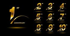 golden anniversary numbers set on black background