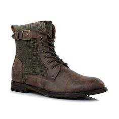 Polar Fox Men's Vegan Boots | ELIJAH | Main View | Conal Footwear Cap Toe Boots, Leather And Canvas, Combat Boot, Ankle Support, Toe Boots, Classic Casual, Biker Boots, One 1, Work Boots