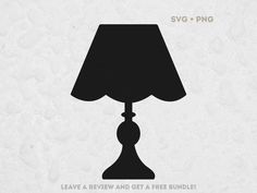 the silhouette of a lamp is shown in black and white, which reads leave a review and get a free bundle