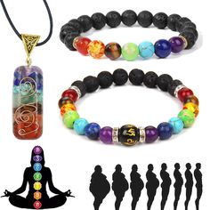 PRICES MAY VARY. 💎 Pulsera Arus 7 Chakras Original --- Package includes a chakra necklace and 2 chakra bracelets. The Pulsera Arus 7 Chakras restores and balances your 7 chakras bringing you back to your spiritual, emotional, and mental. Crystal Stone Bracelet is a powerful tool for inner harmony. 💎 7 Chakra Necklace and Bracelet Set --- Pulsera Arus 7 Chakras includes Amethyst, lapis lazuli, turquoise, tiger eye, green king stone and red agte. Each stone represents and heals one of the 7 Chak Stone Holder Necklace, Chakra Points, 7 Chakra Bracelet, Yoga Pendant, Chakra Throat, Eye Green, Inner Harmony, Original Necklace, Energy Centers