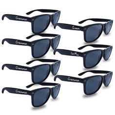 six pairs of sunglasses with black frames and polarized lens lenses for the same product