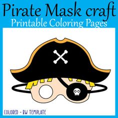 the pirate mask craft printable coloring pages are perfect for kids to color and decorate