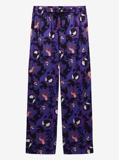 Rest from catching 'em all in these Pokémon sleep pants! Cozy fabric features an allover print of Gengar  Gastly  and Hunter  fitted with a drawstring waist  button fly  and side pockets. Ghostly dreams guaranteed!A BoxLunch Exclusive!92% polyester; 8% spandex Listed in unisex sizesWash cold with like colors; dry lowImported Pokemon Pajama Pants, Gothic Pyjamas, Gengar Outfit, Gengar Costume, Cartoon Pajama Pants, Gengar Plush, Fuzzy Pj Pants, Monster Clothes, Scene Clothes