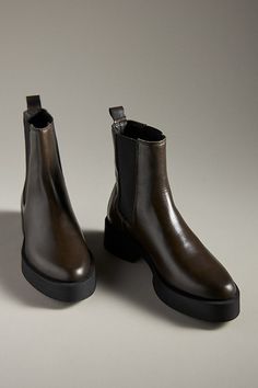 Leather upper, insole Rubber sole Pull-on styling Imported | Chelsea Ankle Boots by Anthropologie in Green, Women's, Size: 38, Leather/Rubber Anthropologie Boots, Womens Chelsea Boots, Tall Brown Boots, Western Ankle Boots, Green Boots, Chelsea Boots Women, Green Fits, Chelsea Ankle Boots, Black Chelsea Boots