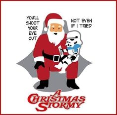 a christmas story with santa claus holding a baby in his arms and the caption you'll slott your eye on if i tried out