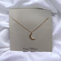 Brand New Kris Nations , Crescent Moon Necklace , Gold Vermeil , The Crescent Moon Is Set With White Simulated Opals ! Adjusted Length 16-18 Inches !!Absolutely Beautiful Necklace. Moon Necklace Gold, Star Necklaces, Crescent Moon Necklace Gold, Star Necklace Gold, Crescent Moon Necklace, Gold Star, Beautiful Necklace, Moon Necklace, Star Necklace