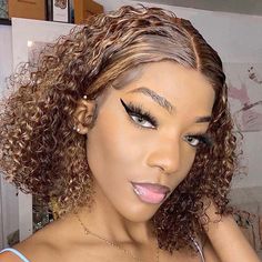 Brand Name Shine Hair wig Material 100% Human Hair without chemical processed Texture Curly Deep Wave Density 180% Lace Area 4x4/13x4 Lace Color Transparent Lace Hair Color 4/27 Cap Size Standard Medium 22.5inch（Small & Large size can be customized） Hair Weft Length 10-14 inches (other length can be customized) Hair Life 1-2 years (depending on use and care) Restyle Can be bleached, dyed, straightened, and curled This #4/27 Highlight Brown Colored Curly Bob Human Hair Wig is the perfect addition Bob Riccio, Honey Blond, Blond Ombre, Shine Hair, Wig Material, Hair Care Oil, Curly Bob Wigs, Hair Patterns, Natural Human Hair