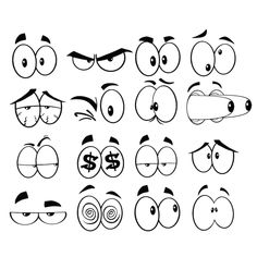 cartoon eyes with different expressions and facial expressions on white background clipart commercial use only