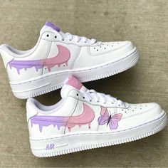 Custom Air Force Ones Butterfly Design All Sizes Available!! Παπούτσια Nike Free, Nike Shoes Women Fashion, Pretty Sneakers, Boty Nike, Af 1, Preppy Shoes, Pretty Shoes Sneakers, Trendy Shoes Sneakers, Nike Fashion Shoes