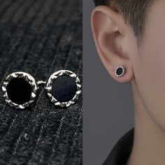 Show Off Your Style With These Fashion Cool Black Onyx Stud Earrings! Crafted With Sleek Black Onyx, They Are The Perfect Finishing Touch To Your Favorite Look. These Classic And Timeless Earrings Are The Perfect Statement Piece For Any Occasion! Perfect Gift: This Earrings Is A Great Gift For Man, Teen, Father, Brother, Friends... It Also Suitable For Birthday, Valentine's Day, Anniversary, Wedding, Father's Day, Holiday, Christmas, Graduation, Or Any Special Occasions. Material: Alloy/Sterling Mens Black Earrings, Men’s Earrings, Guys Earrings, Onyx Earrings Studs, Male Earrings, Earrings Mens, Mens Earrings, Men's Earrings, Earrings Men