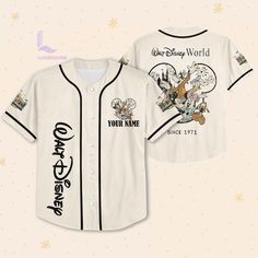 Personalized Disneyland Walt Birthday Shirt, Disney World Baseball Shirt Disneyworld Birthday Outfit, Disney Designs For Shirts, Birthday Disney Shirts, Vintage Disney Shirts, Vintage Baseball Jersey, Mens Baseball Shirts, 21st Birthday Shirts, Disneyland Birthday, Matching Couple Gifts