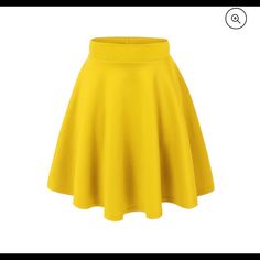 A Flirty Flare Skirt That You Can Easily Dress Up Or Keep It Casual. Made Out Of Soft But With Stretch Knit Fabric, It Features An Self Banded Waistband And Tonal Stitching. This Skirt Comes In An Array Of Colors. Skater Skirt High Waist Plain Pleated Flared Mini Skater Womens Girls Stretch Waist Plain Pleated Casual Skirt Womens Fashion Solid Color Jersey Knit Flared A Line Mini Skater Sircle Skirt Stretchy Pleated Flare Short Skater Skirt Yellow Skirt Outfits, Flared Skater Skirt, Mini Skater Skirt, Peplum Tops, Flared Mini Skirt, Yellow Skirt, Party Skirt, Long Maxi Skirts, Linnet