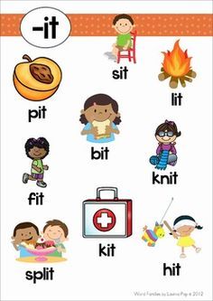 a poster with different words and pictures for children to use in their own classroom workbooks