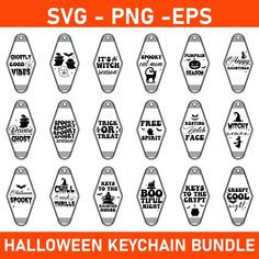 halloween keychain bundle svg - png - eps for silhouette cut files