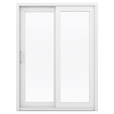 an open sliding glass door on a white background