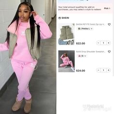 Birthday Style Outfits Winter, Cute Winter Outfits From Shein, Shein Outfits For Fall, Shein Fall And Winter Outfits, Pink And Black Shein Outfits, Winter Outfits On Shein, Shein Birthday Outfits Baddie Winter