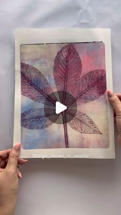 Jelly Plate Printing, Leaf Monoprint, Chestnut Leaf, Monoprint Art