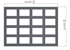 the size and width of a wall panel is shown in grey with white squares on it