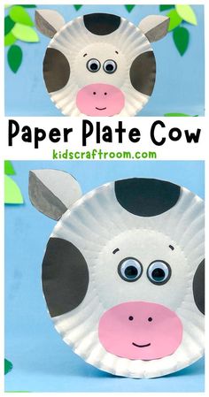 paper plate cow craft for kids to make it looks like they are looking at the camera