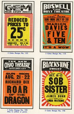 four concert posters from the 1970's, including one for rock and roll circus