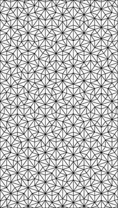 an abstract black and white pattern that looks like hexagonal shapes, with small stars in the middle