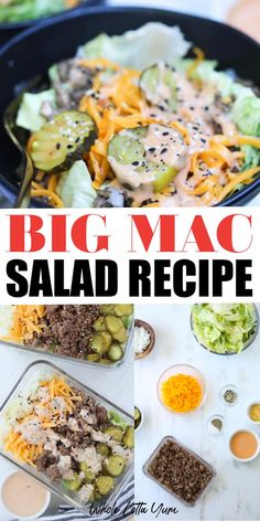 the big mac salad recipe is ready to be eaten