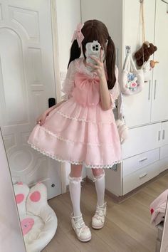 Process Time: Could be shipped out in 20-30 days. Fabric: Yarn Color: Blue, Pink Waist: High Waisted Feature: Multi-layer, Bowknot Style: Sweet Include: Dress* Cutecore Dresses, Kawaii Outfits Pink, Pleasures Clothing, Melody Outfit, Femboy Outfit, My Melody Outfit, Kimetsu Gakuen, Miss Girl, Punk Dress