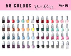 Nail Polish Clipart, Nail Polish Png, Planner Clipart, Fashion Clipart, Nail Polish Bottles, Visiting Cards, Digital Scrapbooking Kits, Creating A Brand, Planner Stickers