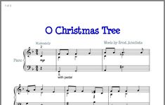 christmas tree sheet music for piano