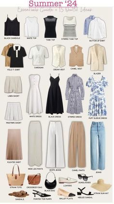 Old Money Capsule Wardrobe, Capsule Wardrobe Essentials, Summer Wardrobe Essentials, Cute Everyday Outfits, Classy Women