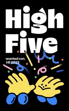 the poster for high five is shown with hands and numbers