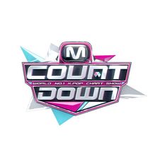 the logo for the mm count down competition is shown in pink and blue colors, with an arrow on top