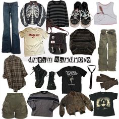 Band Tshirts Outfit, Heavy Metal Fashion, Alt Outfits, Funky Outfits, Neue Outfits, Metal Fashion, Mode Design