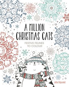 a book cover with an image of a cat wearing a hat and scarf, surrounded by snowflakes