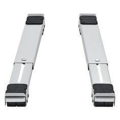 two metal handles are shown on a white background