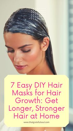 Get longer, stronger hair at home with these 7 easy DIY hair masks for hair growth. Shiny Hair Diy, Hair Masks For Hair Growth, Masks For Hair Growth, Masks For Hair, Hair Mask At Home, Easy Diy Hair, Hair Growth Mask Diy