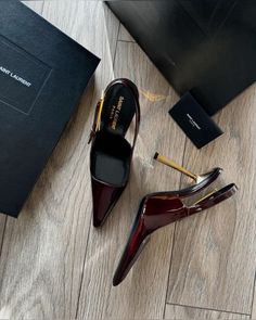 Saint Laurent Heels, Red Louboutin, Classy Shoes, Mob Wife, Shoes Box, Fancy Shoes