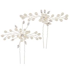 Ensure your hair is looking elegant and perfect the day of your wedding with Pearl Flower Hair Pins. These beautiful pins feature two metal prongs that stick into buns or updos, and they are decorated with pearl buttons and oval gems. Use them both together for a gorgeous look to last all day! Dimensions: Length: 3 5/8" Width: 3 1/2" Package contains 2 pieces. Hobby Lobby Wedding, Event Rental Business, Wedding Frocks, Flower Hair Pins, Wedding Hair Makeup, Bride Hair, Wedding Top, Flower Hair Pin, Wedding Bridal Party